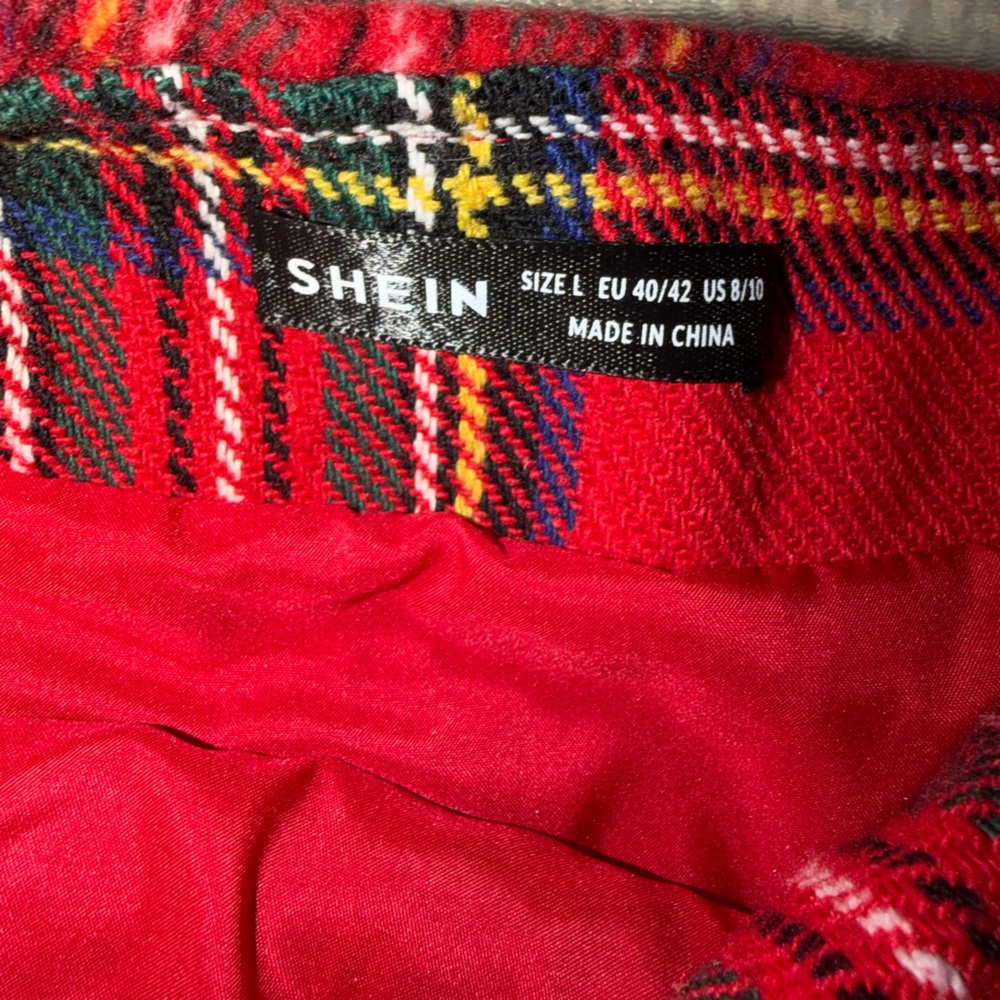 SHEIN Red Tartan Mini Skirt - Picture 3 of 3